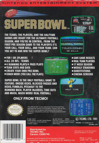 tecmo super bowl nes manual